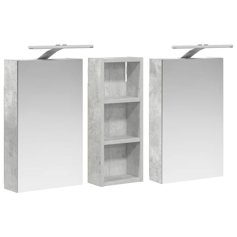 Badkamerkastenset 3 pcs 80 x 10,5 x 50 cm Bewerkt hout