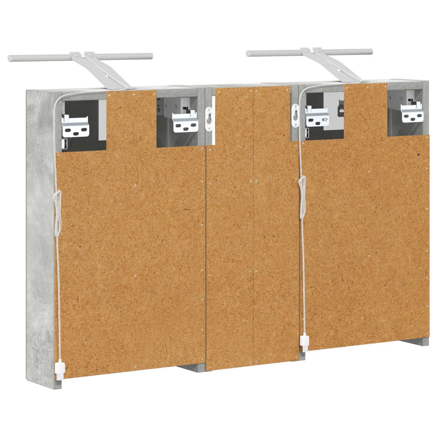 Badkamerkastenset 3 pcs 80 x 10,5 x 50 cm Bewerkt hout