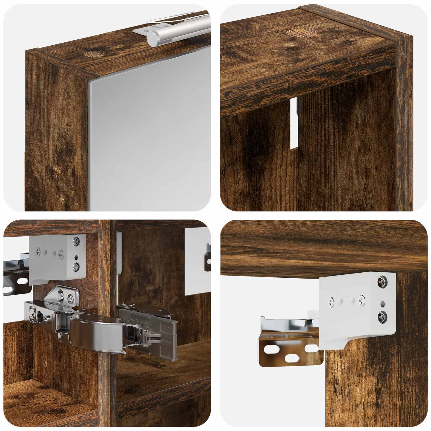 Badkamerkastenset 3 pcs 80 x 10,5 x 50 cm Bewerkt hout