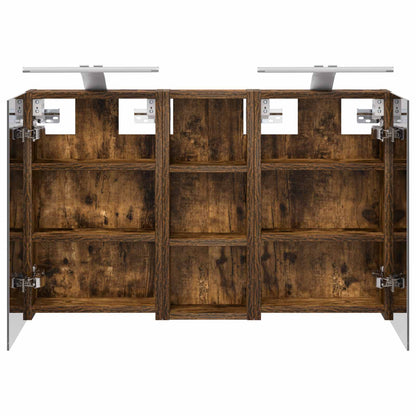Badkamerkastenset 3 pcs 80 x 10,5 x 50 cm Bewerkt hout