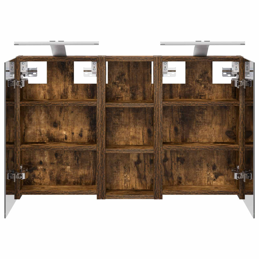 Badkamerkastenset 3 pcs 80 x 10,5 x 50 cm Bewerkt hout
