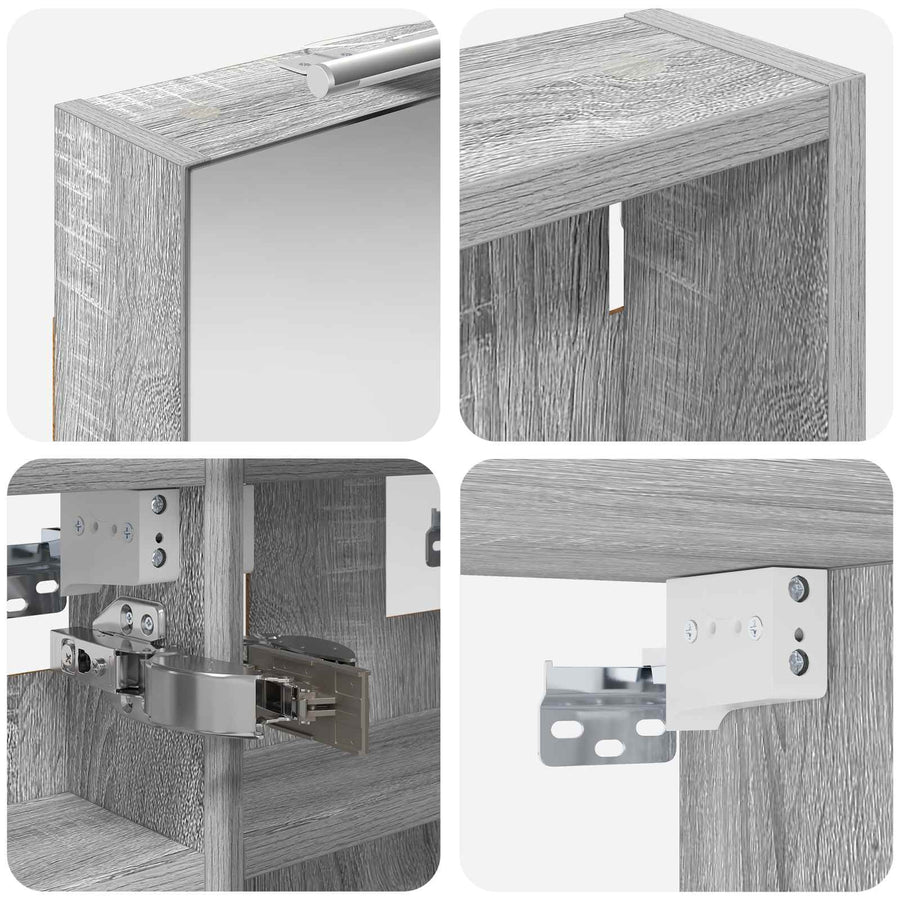 Badkamerkastenset 3 pcs 80 x 10,5 x 50 cm Bewerkt hout