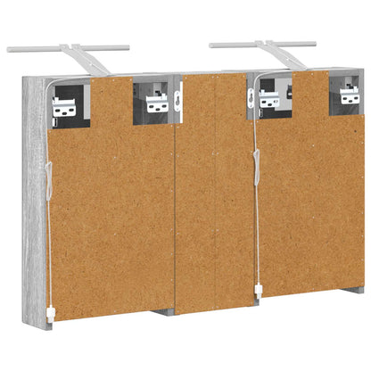 Badkamerkastenset 3 pcs 80 x 10,5 x 50 cm Bewerkt hout