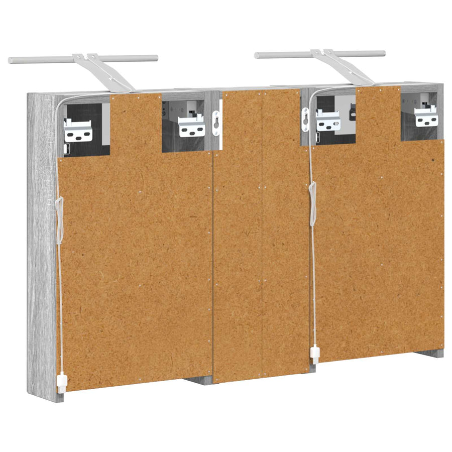 Badkamerkastenset 3 pcs 80 x 10,5 x 50 cm Bewerkt hout