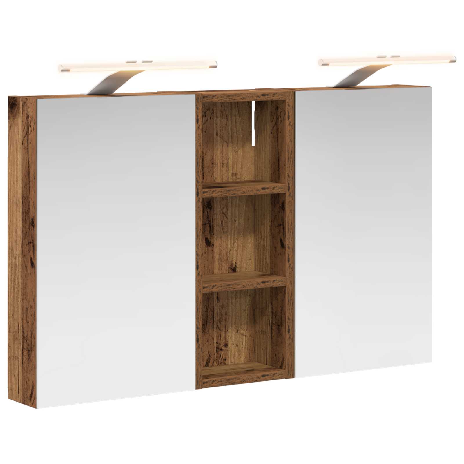Badkamerkastenset 3 pcs 80 x 10,5 x 50 cm Bewerkt hout