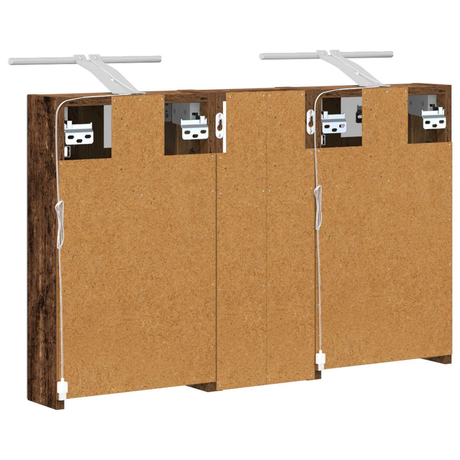 Badkamerkastenset 3 pcs 80 x 10,5 x 50 cm Bewerkt hout
