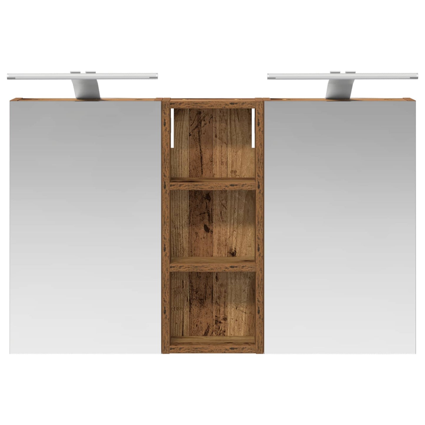 Badkamerkastenset 3 pcs 80 x 10,5 x 50 cm Bewerkt hout