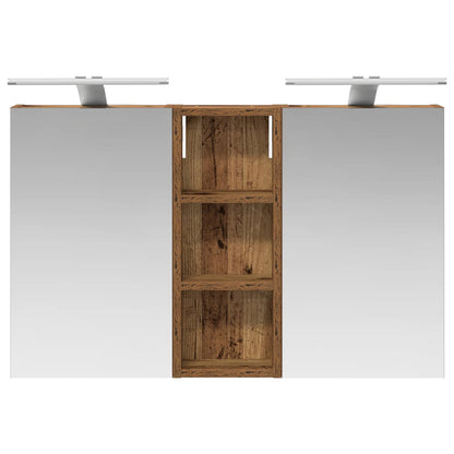Badkamerkastenset 3 pcs 80 x 10,5 x 50 cm Bewerkt hout