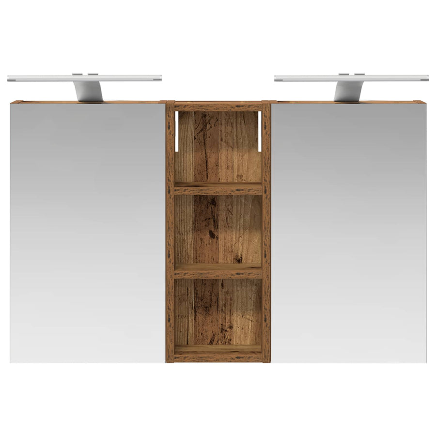 Badkamerkastenset 3 pcs 80 x 10,5 x 50 cm Bewerkt hout