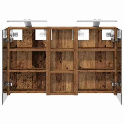 Badkamerkastenset 3 pcs 80 x 10,5 x 50 cm Bewerkt hout