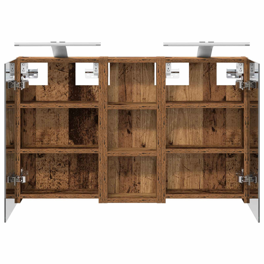 Badkamerkastenset 3 pcs 80 x 10,5 x 50 cm Bewerkt hout