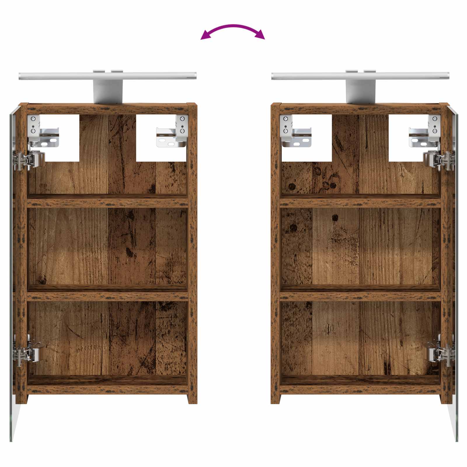 Badkamerkastenset 3 pcs 80 x 10,5 x 50 cm Bewerkt hout