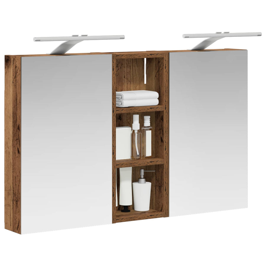 Badkamerkastenset 3 pcs 80 x 10,5 x 50 cm Bewerkt hout