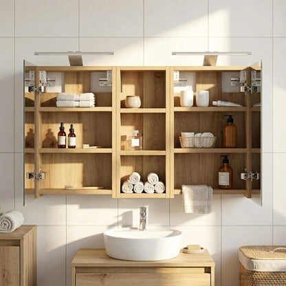 Badkamerkastenset 3 pcs 80 x 10,5 x 50 cm Bewerkt hout
