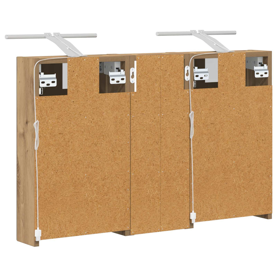 Badkamerkastenset 3 pcs 80 x 10,5 x 50 cm Bewerkt hout