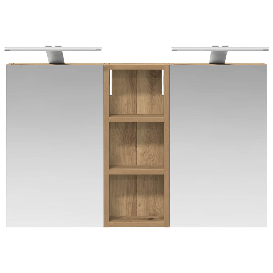 Badkamerkastenset 3 pcs 80 x 10,5 x 50 cm Bewerkt hout