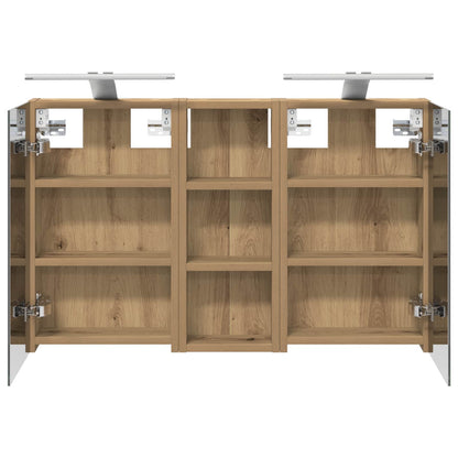 Badkamerkastenset 3 pcs 80 x 10,5 x 50 cm Bewerkt hout