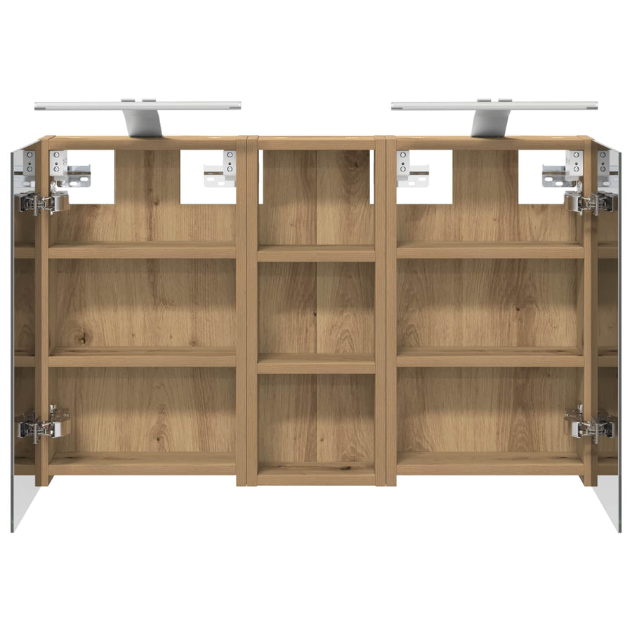 Badkamerkastenset 3 pcs 80 x 10,5 x 50 cm Bewerkt hout