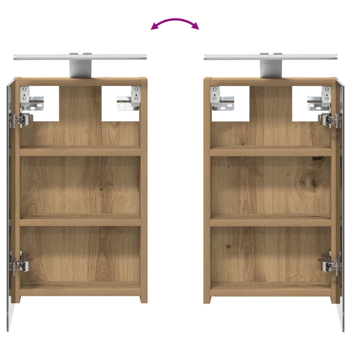 Badkamerkastenset 3 pcs 80 x 10,5 x 50 cm Bewerkt hout