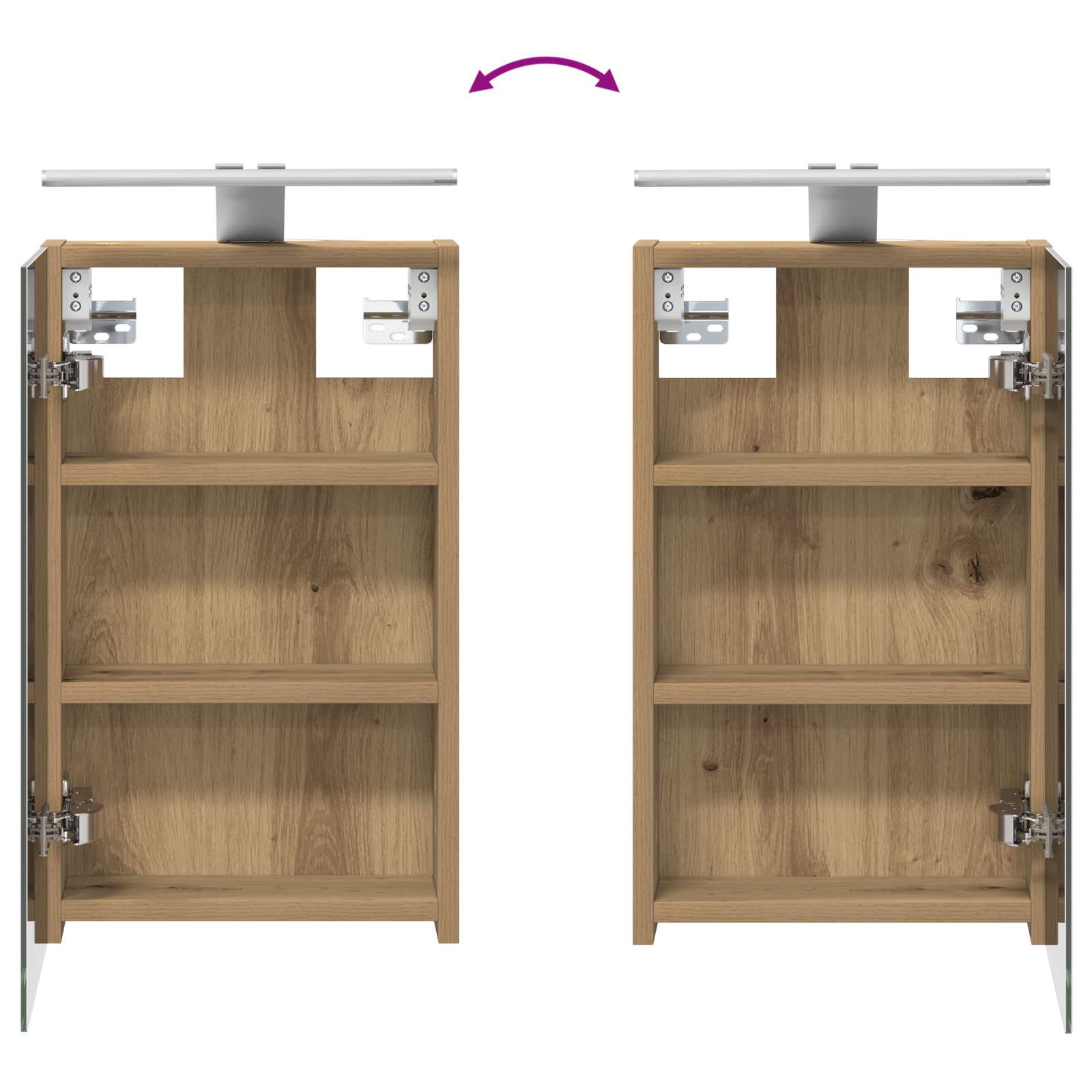 Badkamerkastenset 3 pcs 80 x 10,5 x 50 cm Bewerkt hout