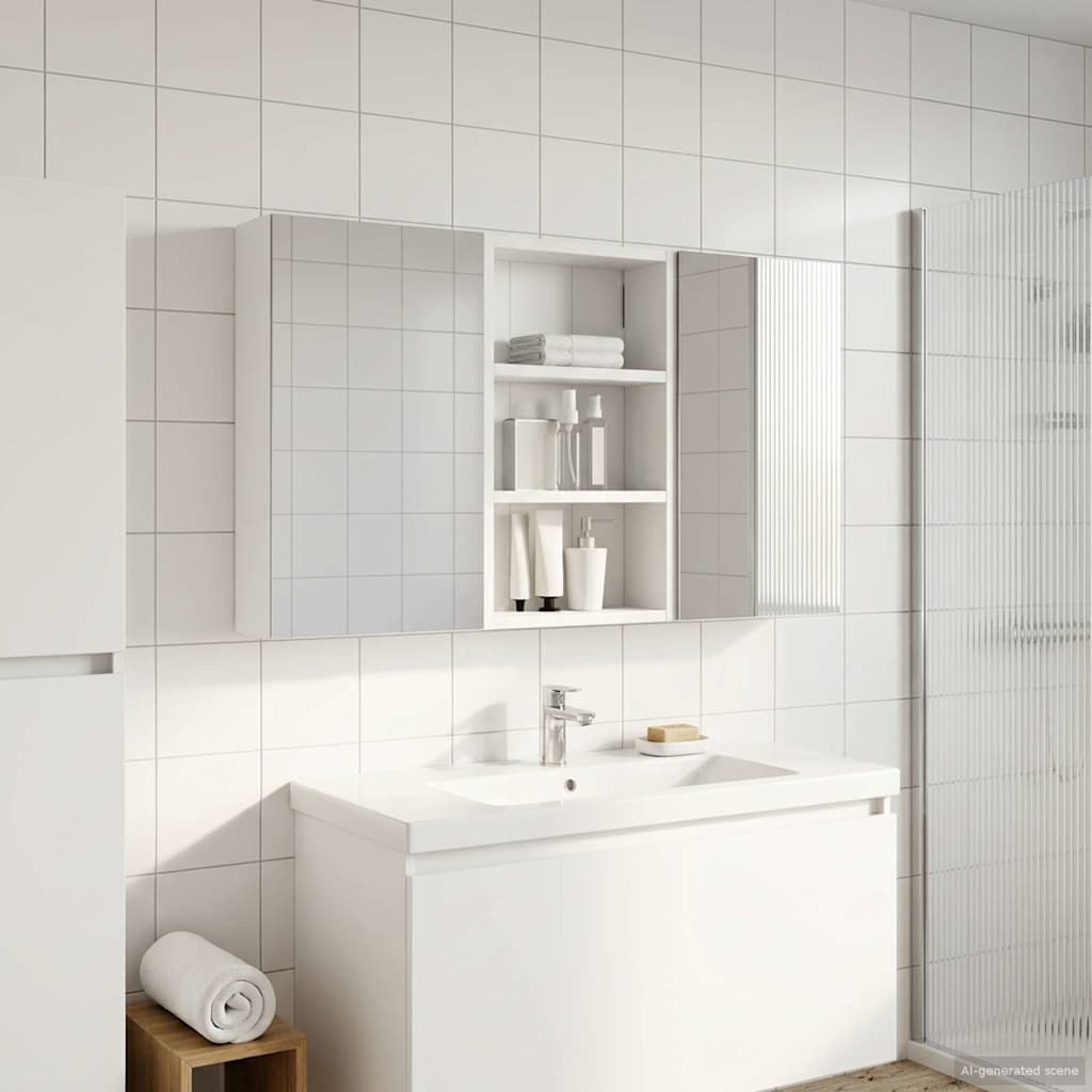 Badkamerkastenset 3 pcs 90 x 10,5 x 50 cm Bewerkt hout