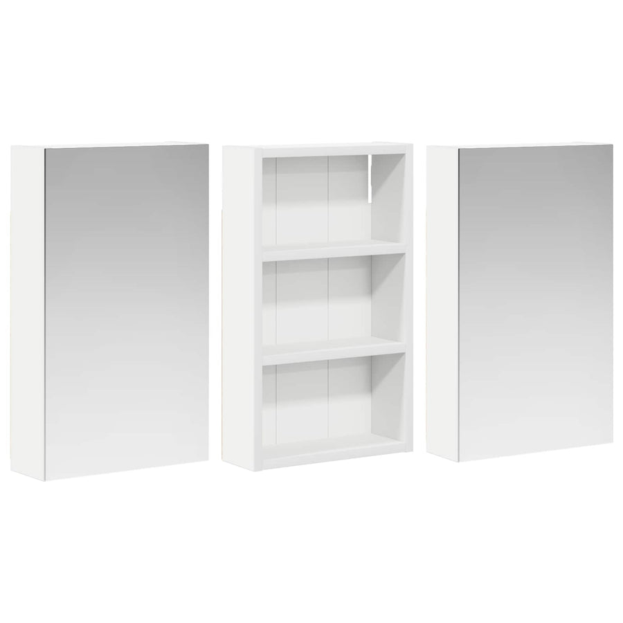 Badkamerkastenset 3 pcs 90 x 10,5 x 50 cm Bewerkt hout