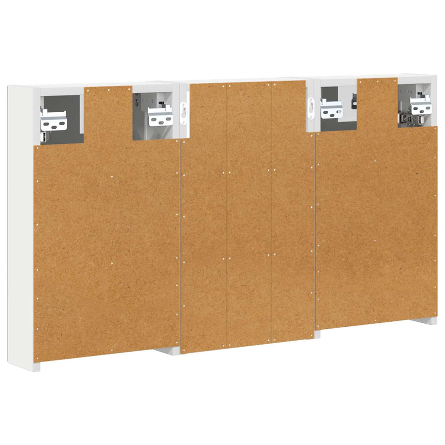 Badkamerkastenset 3 pcs 90 x 10,5 x 50 cm Bewerkt hout