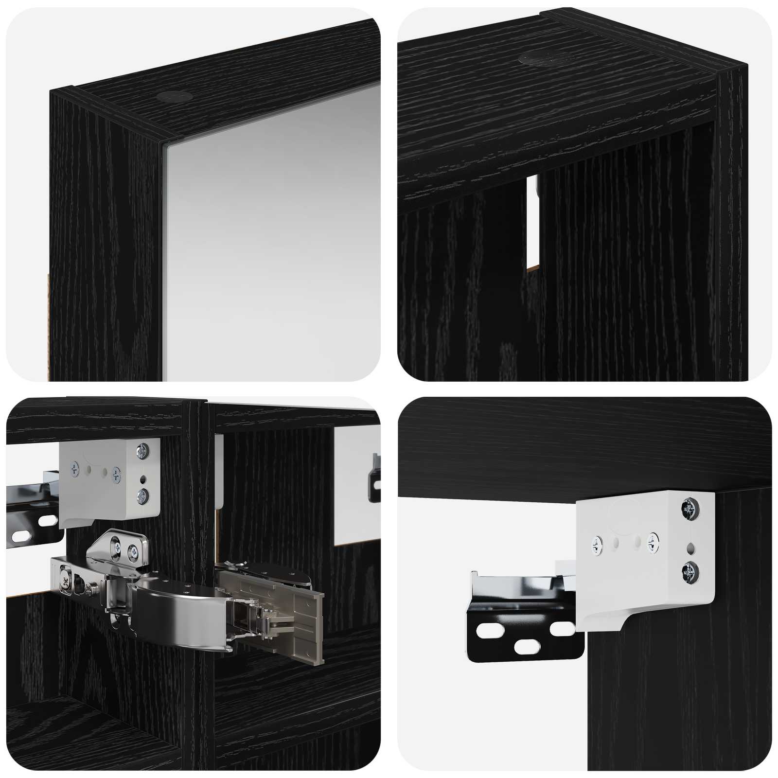 Badkamerkastenset 3 pcs 90 x 10,5 x 50 cm Bewerkt hout