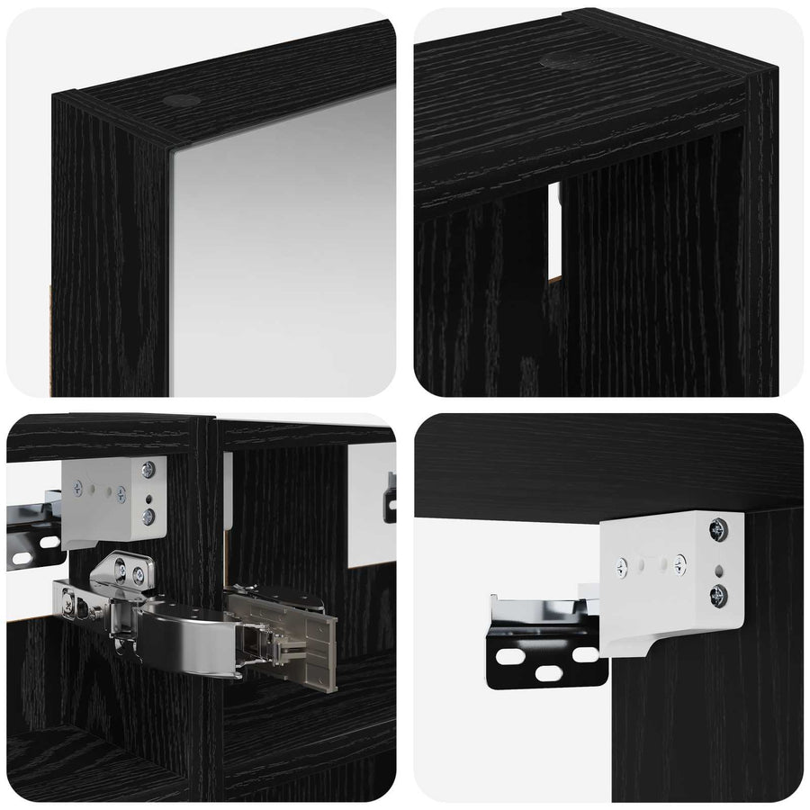 Badkamerkastenset 3 pcs 90 x 10,5 x 50 cm Bewerkt hout