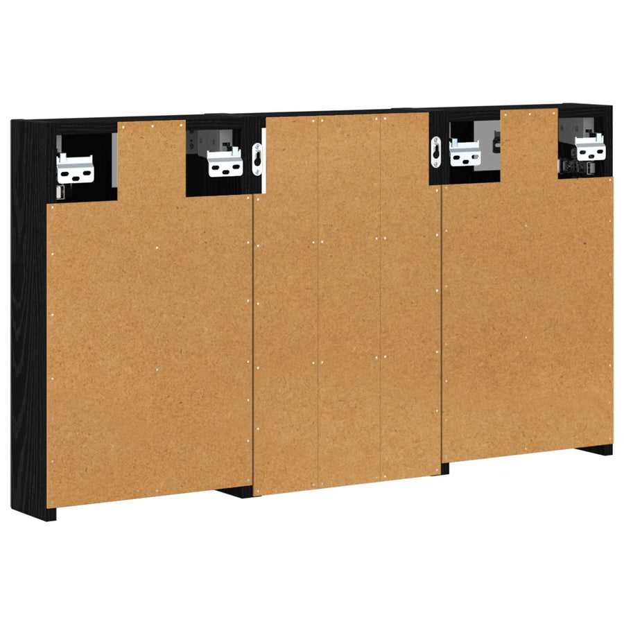 Badkamerkastenset 3 pcs 90 x 10,5 x 50 cm Bewerkt hout