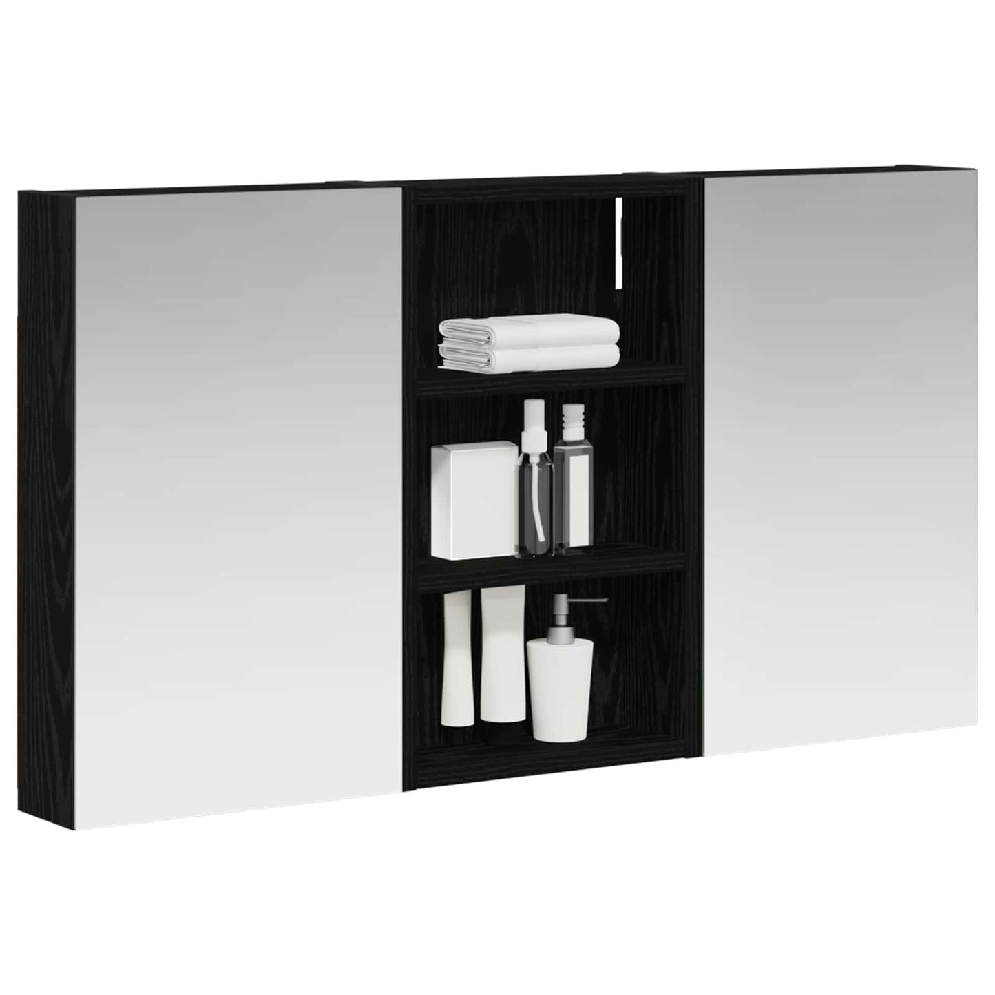 Badkamerkastenset 3 pcs 90 x 10,5 x 50 cm Bewerkt hout
