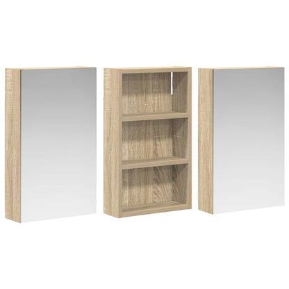 Badkamerkastenset 3 pcs 90 x 10,5 x 50 cm Bewerkt hout