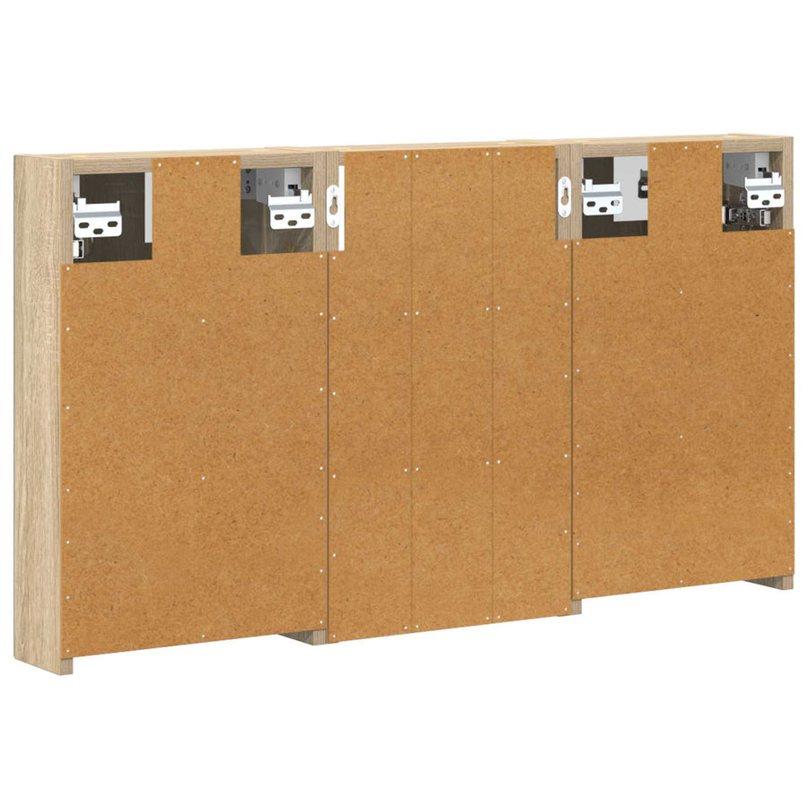 Badkamerkastenset 3 pcs 90 x 10,5 x 50 cm Bewerkt hout