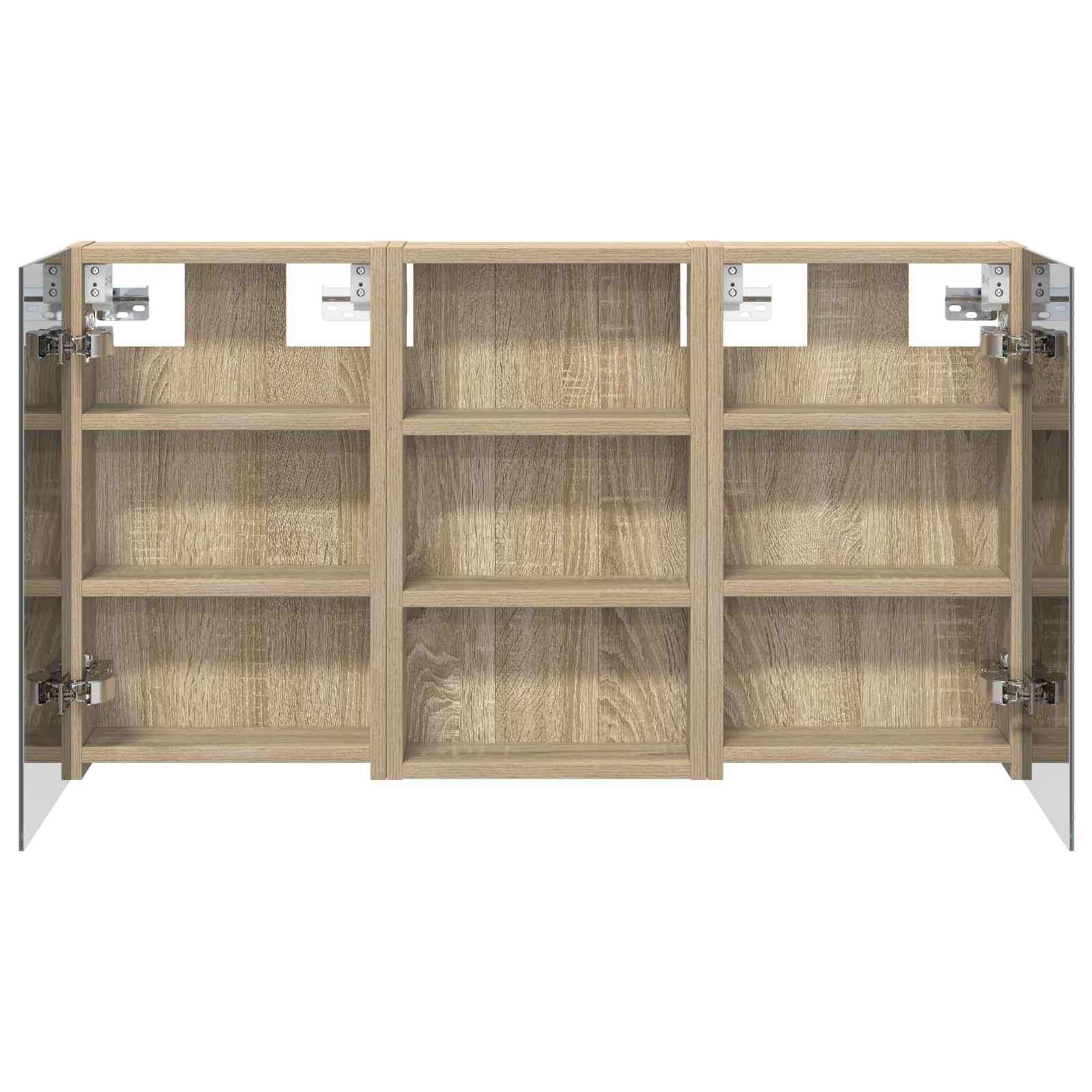 Badkamerkastenset 3 pcs 90 x 10,5 x 50 cm Bewerkt hout