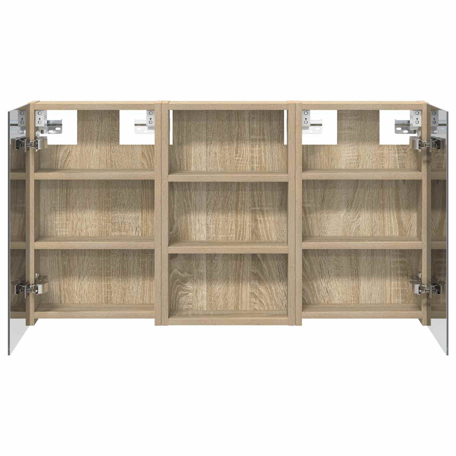 Badkamerkastenset 3 pcs 90 x 10,5 x 50 cm Bewerkt hout