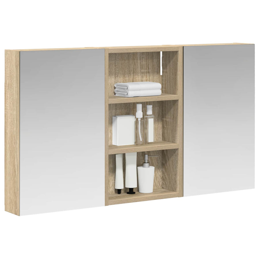Badkamerkastenset 3 pcs 90 x 10,5 x 50 cm Bewerkt hout