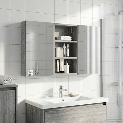 Badkamerkastenset 3 pcs 90 x 10,5 x 50 cm Bewerkt hout