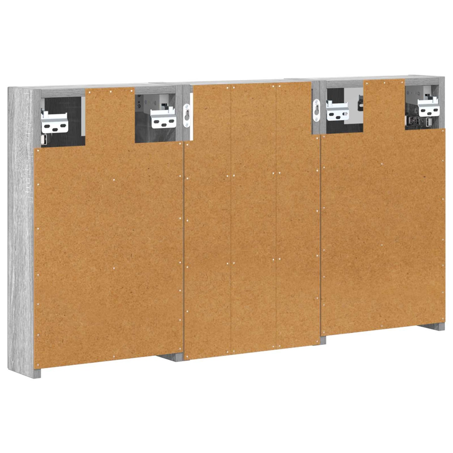 Badkamerkastenset 3 pcs 90 x 10,5 x 50 cm Bewerkt hout