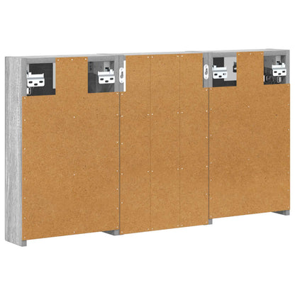 Badkamerkastenset 3 pcs 90 x 10,5 x 50 cm Bewerkt hout