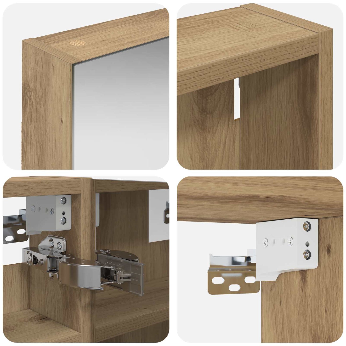 Badkamerkastenset 3 pcs 90 x 10,5 x 50 cm Bewerkt hout
