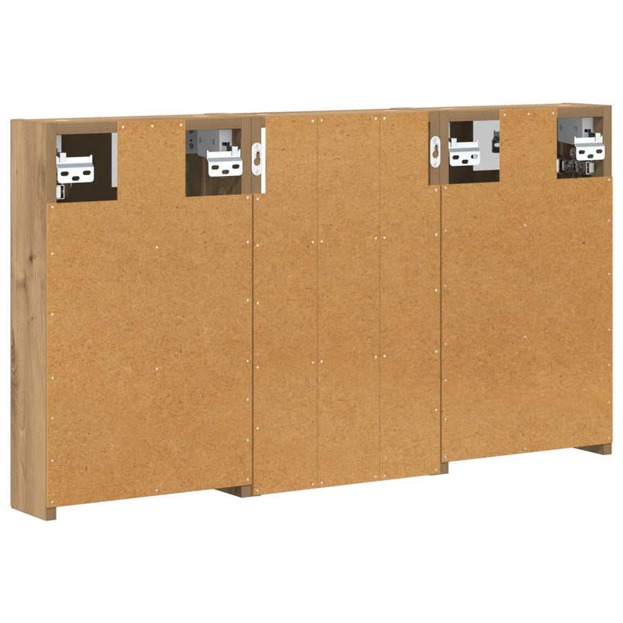 Badkamerkastenset 3 pcs 90 x 10,5 x 50 cm Bewerkt hout
