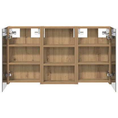 Badkamerkastenset 3 pcs 90 x 10,5 x 50 cm Bewerkt hout