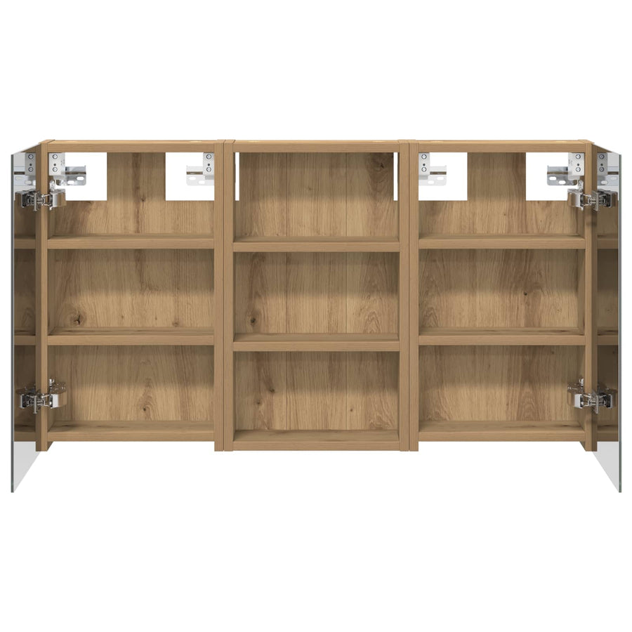 Badkamerkastenset 3 pcs 90 x 10,5 x 50 cm Bewerkt hout
