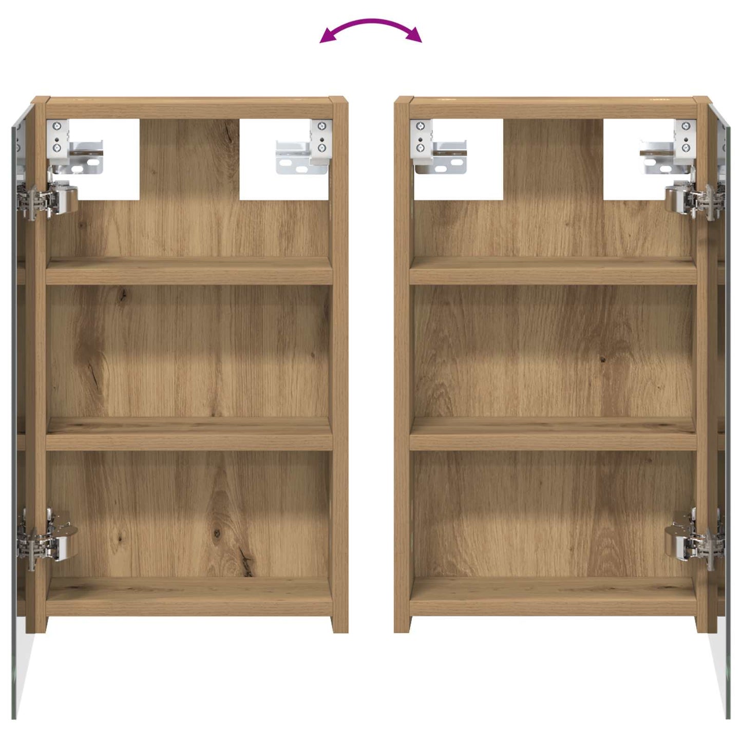 Badkamerkastenset 3 pcs 90 x 10,5 x 50 cm Bewerkt hout
