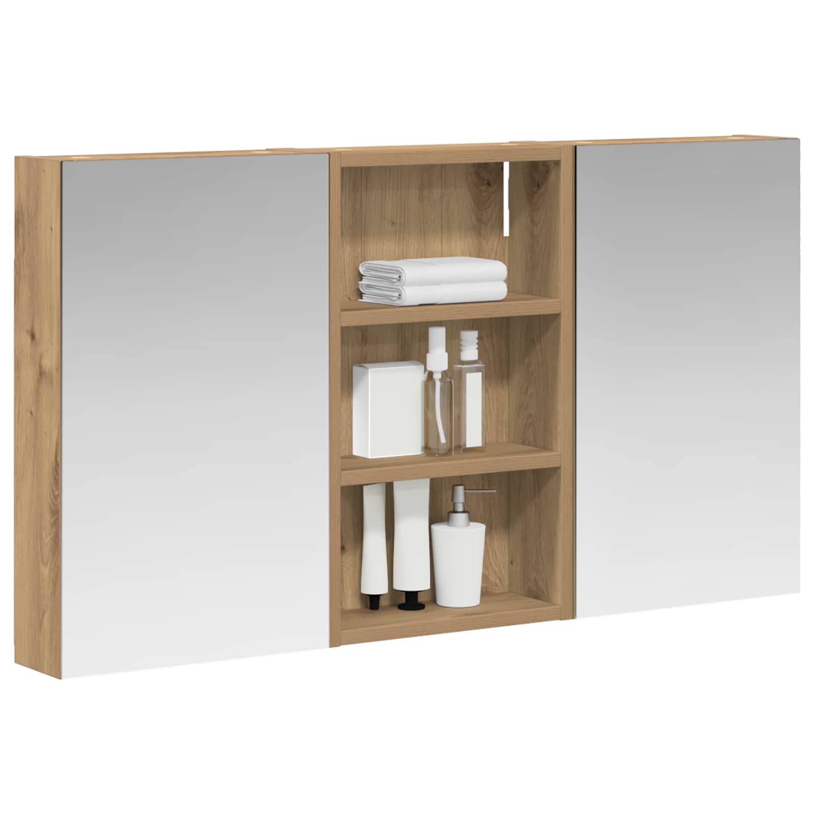 Badkamerkastenset 3 pcs 90 x 10,5 x 50 cm Bewerkt hout