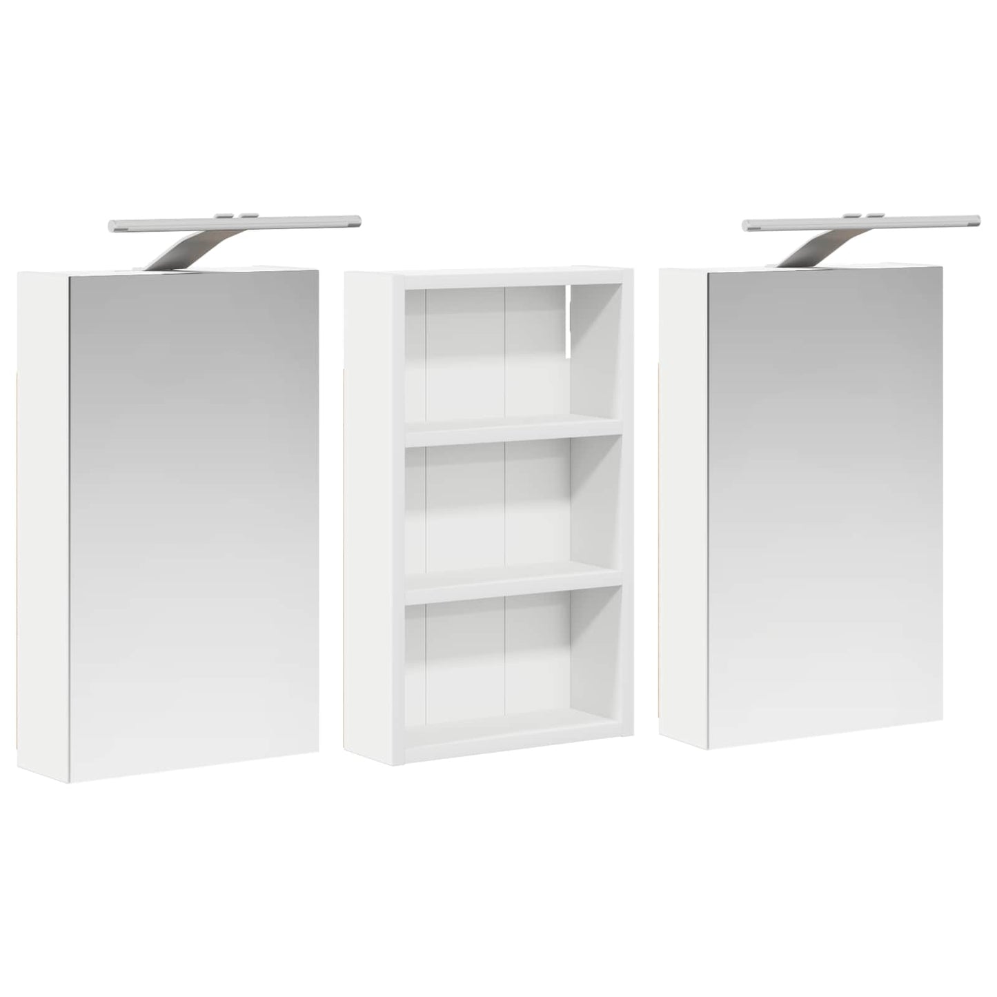 Badkamerkastenset 3 pcs 90 x 10,5 x 50 cm Bewerkt hout