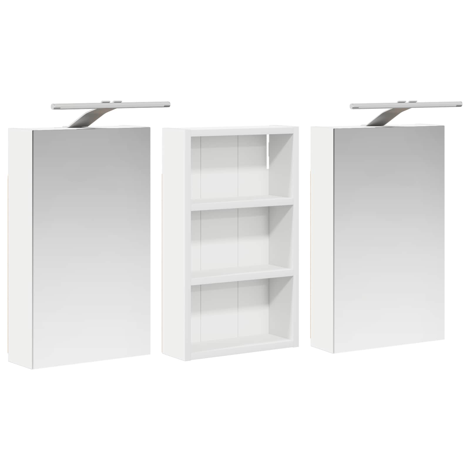 Badkamerkastenset 3 pcs 90 x 10,5 x 50 cm Bewerkt hout