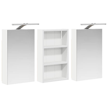 Badkamerkastenset 3 pcs 90 x 10,5 x 50 cm Bewerkt hout