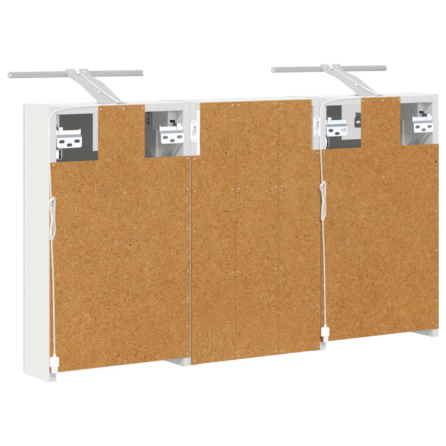 Badkamerkastenset 3 pcs 90 x 10,5 x 50 cm Bewerkt hout
