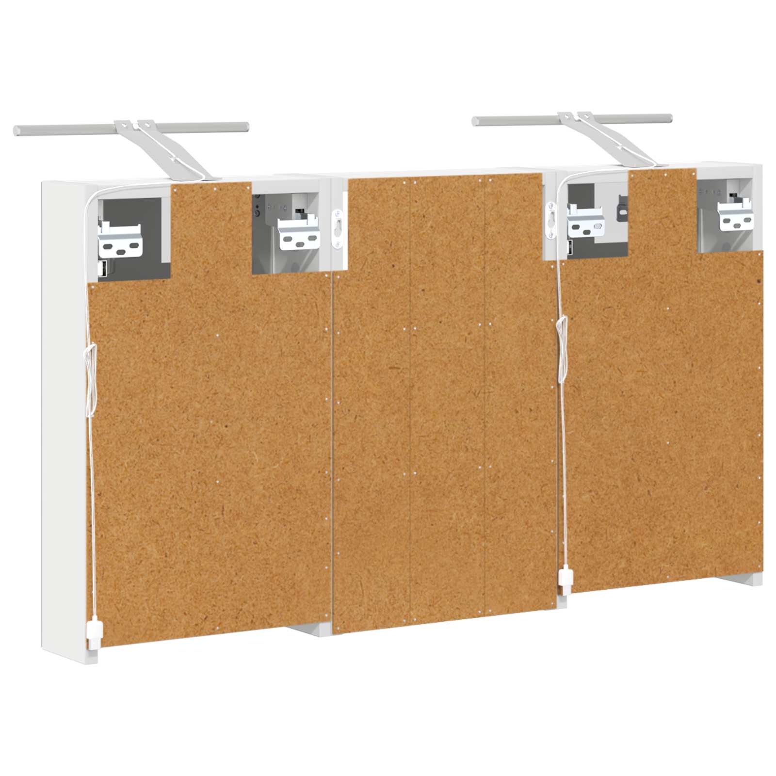 Badkamerkastenset 3 pcs 90 x 10,5 x 50 cm Bewerkt hout